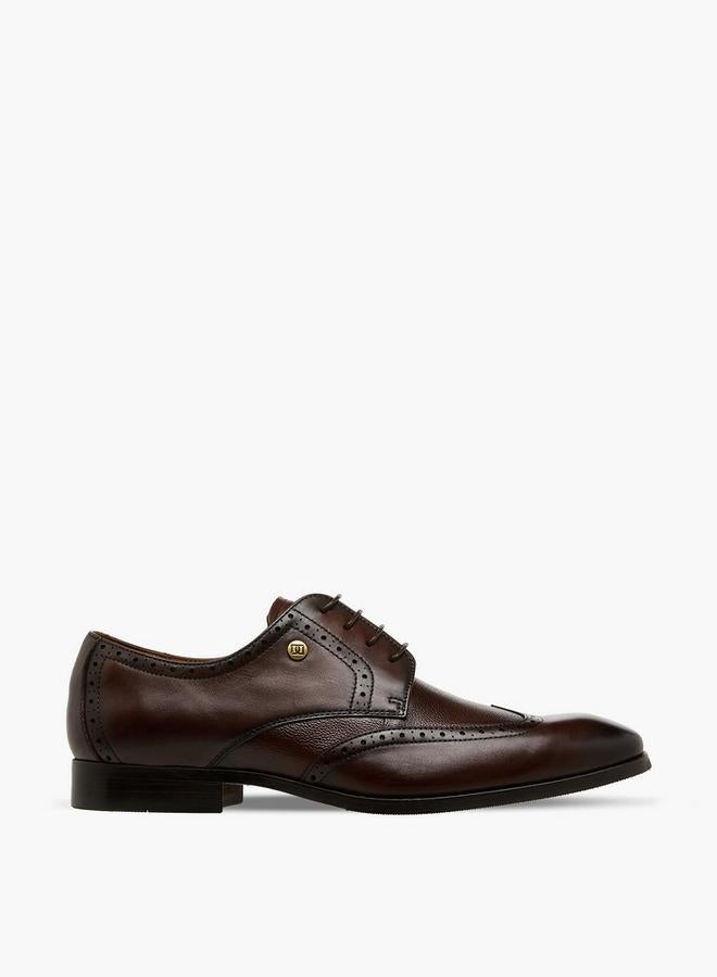 DUCHINI Men Lace-Up Leather Derby Shoes - Image 1